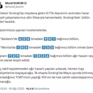sindirgida deprem hasari 1036 bagimsiz bolum tespit edildi IgJtOJA6
