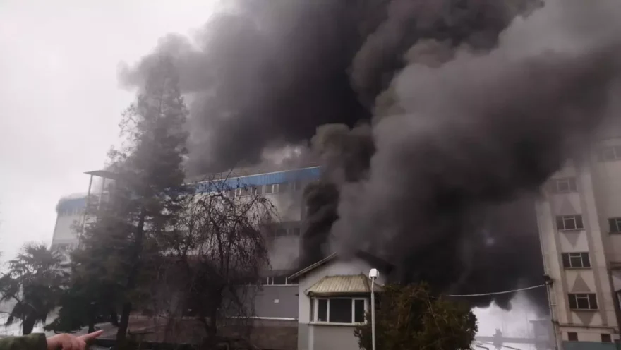 Trabzon’da Fındık Fabrikasında Büyük Yangın